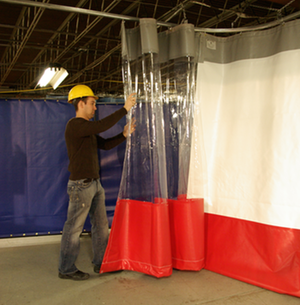 Our industrial curtains are easily positioned. Our industrial curtains are easily positioned