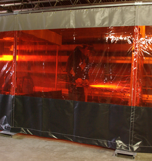 Our welding curtains provide protection from UV and near UV radiation plus debris.